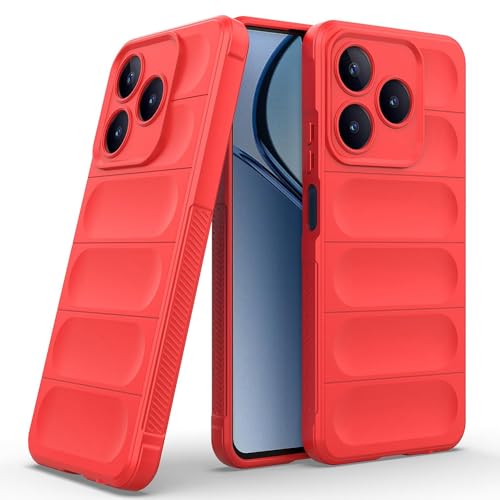 Image of Amazon Brand - Solimo Mobile Cover for Realme C63 4G / Narzo N63 4G | Full Camera Protection | Liquid Silicon Case | Flexible Bumper Case for Realme C63 4G / Narzo N63 4G (Red)