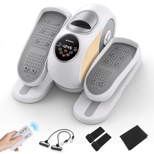 MERACH Under Desk Elliptical, Ellipse Leg Exerciser Electric as Seen on TV for Seniors with Remote Control & 12 Adjustable Speeds, Quiet Portable Seated Pedal Exerciser Machine for Home