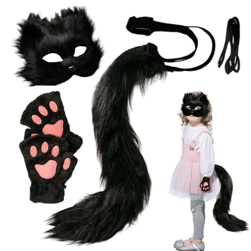 Hogvinnatil Disfraz Halloween Adulto,Set de Máscara Cosplay Animal Peludo | Guantes Cola Suministros De Fiesta Accesorios Foto Accesorios Halloween Para Cosplay Disfraz Navidad Y Carnaval