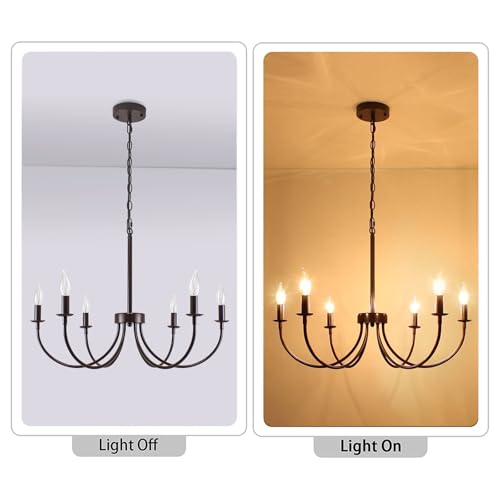 Puyveyor 6-Light Farmhouse Chandelier For Dining Room Lighting Fixtures Hanging thumb #6