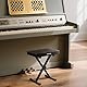 SONICAKE Klavierbank Höhenverstellbare, X-Rahmen Keyboardhocker mit 6cm Dicker Polsterung, faltbar & tragbar für Klavier, Orgel, Synthesizer Schwarz