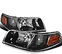 SPEC-D TUNING Black Housing Clear Lens Headlights + Corner Lights Compatible with Ford Crown Victoria 1998-2011 L+R Pair Head Light Lamp Assembly