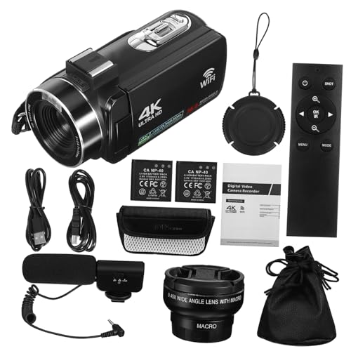 Caméra numérique HD vlogging anti-panne avec micro intégré et écran tactile robuste