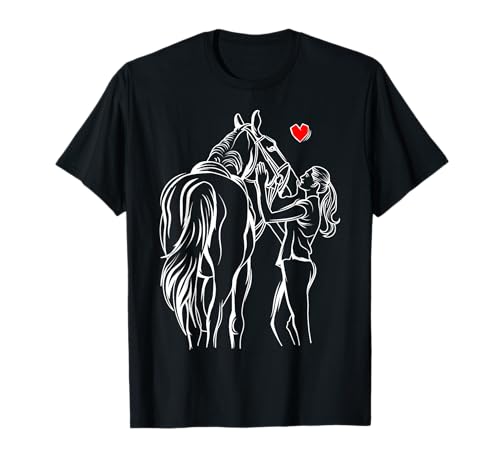 Cavalli Equitazione Cavallo Donne Ragazza Maglietta
