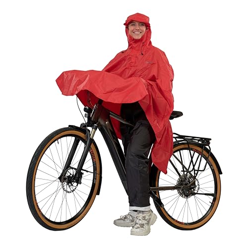 LOWLAND OUTDOOR&reg; Fahrradregenponcho, Rot, One size