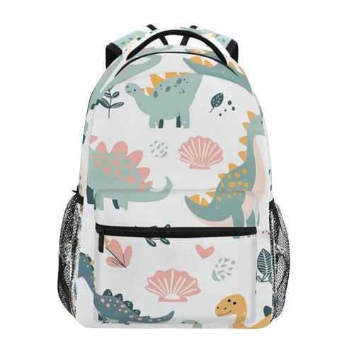 Kids Backpacks, Lightweight Travel Bookbag for Boys Girls Back to School Supplies, 15L, Cute Pastel Dinosaurs