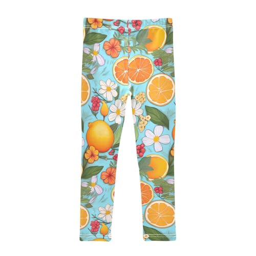 Girls' Leggings Orange Flowers Kids Yoga Tights Pants 1 Pack 208573532