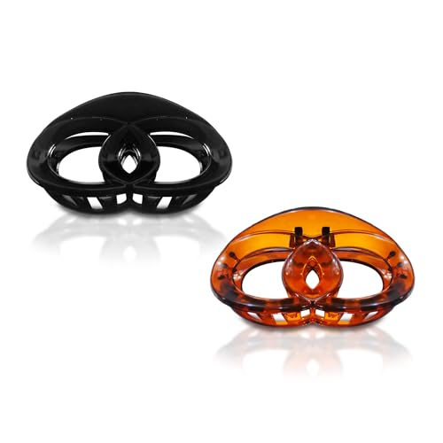 Image of Sanas Hair Clutchers (4Pcs) Hair Clips Claw Magnetic Snap Clip Hair Accessories For Girls Women Octopus Acrylic Transparent Hair Clips 24+ Designs Korean Made Unbreakable Clutchers (4Pcs) (Black & Brown)