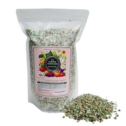 M.M BASICS - All Purpose Fertilizer 14-14-14 Organic-Based, with 80% Stabilized Nitrogen and Micronutrients, A Controlled Release Fertilizer for 3-4 Months. (All Purpose 14-14-14, 2 KG)