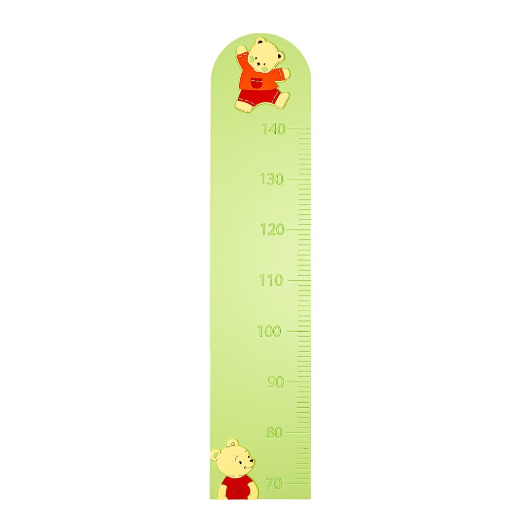 Botter Luigi | Metro da Parete In Legno Laccato Multicolore per Bambini – Modello Bear – Scala 70-140 cm – Design Orsetto Decorativo – Impermeabile – Per Cameretta