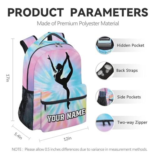 Custom Girls Gymnastics Backpack with Lunch Box - 3PCS Gymnastics School Backpacks Matching Combo for Kids - Bookbag and Pencil Case Bundle4