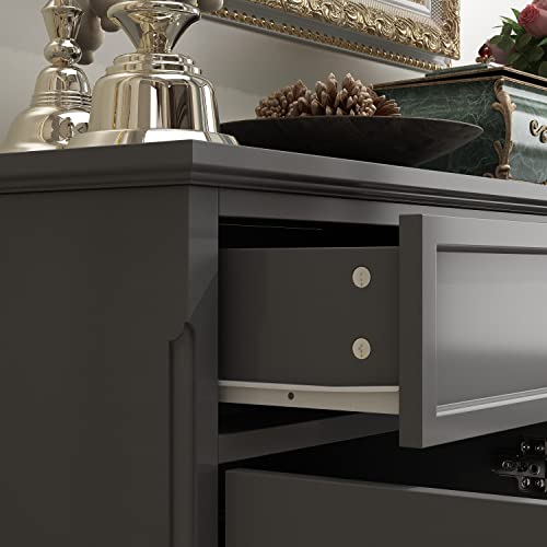ECACAD-Sideboard-Buffet-Cabinet-with-4-Storage-Compartments-5-Drawers-Kitchen-Console-Table-Storage-Cabinet-Coffee-Bar-Accent-Cabinet-for-Living-Room-Hallway-Grey ECACAD Sideboard Buffet Cabinet with 4 Storage Compartments 5 Drawers Kitchen Console Table Storage Cabinet Coffee Bar Accent Cabinet for Living Room Hallway Grey
