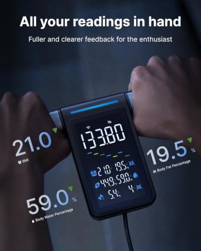 Image of RENPHO Smart Scale with Large Handle Display, Wi-Fi & Wireless Connection | Body Composition Scale with BMI, Body Fat, Muscle Mass, 8 Electrodes, 50+ Metrics, Home Use, MorphoScan Aspire