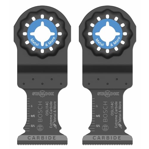 Image of BOSCH 1-1 /4 Inch OSL114C-2 Starlock Carbide Plunge Cut Blade 2-Pack - Professional Oscillating Multi-Tool Accessory with 3D Fit Interface, 30X Longer Life, Compatible with OIS Tools