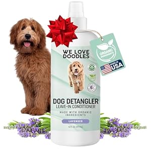 We Love Doodles Dog Detangler Spray - Leave-in Conditioner for Dogs - Dog Detangling Spray - Dematting Spray for Dogs - Tangle Remover - Made in The USA (Lavender) We Love Doodles Dog Detangler Spray Leave in Conditioner for Dogs Dog Detangling Spray Dematting Spray for Dogs Tangle Remover Made in The USA Lavender
