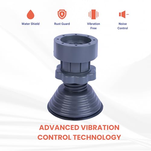 Image of SoraChi Washing Machine Stand Set of 4 Anti Vibration Pads | Elevated Plastic Feet Reduce Noise & Vibrations | Protects Against Water Damage Rust | for Front Load Top Load Semi Automatic (6.5x12.5cm)