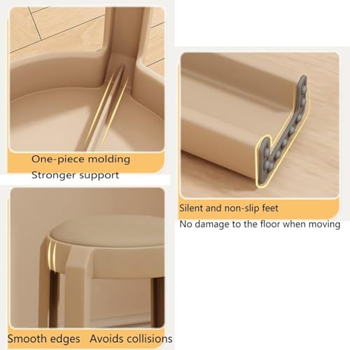 Taburete apilable de plástico portátil para cocina y dormitorio pequeño 5