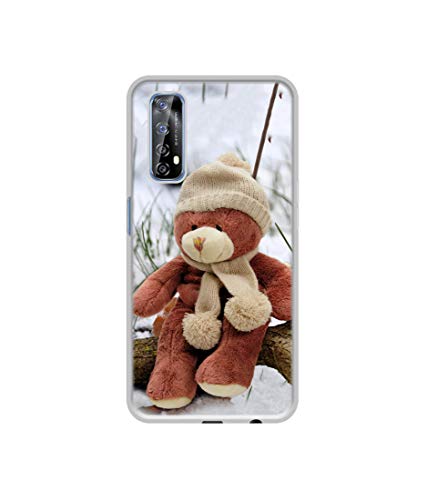 Image of Woolen Bear Design Printed Silicon Soft TPU Back Case Cover for Realme 7 / Narzo 20 Pro, Multicolor