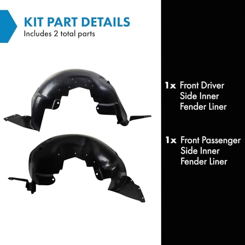 Image of TRQ Front Inner Fender Liner Set Compatible with 2007-2010 Saturn Sky GM1248220 GM1248221 GM1249220 GM1249221