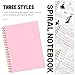 Ouzoustate Lined Spiral Notebook B5 Pink Hardcover Notebooks for Work -7.48