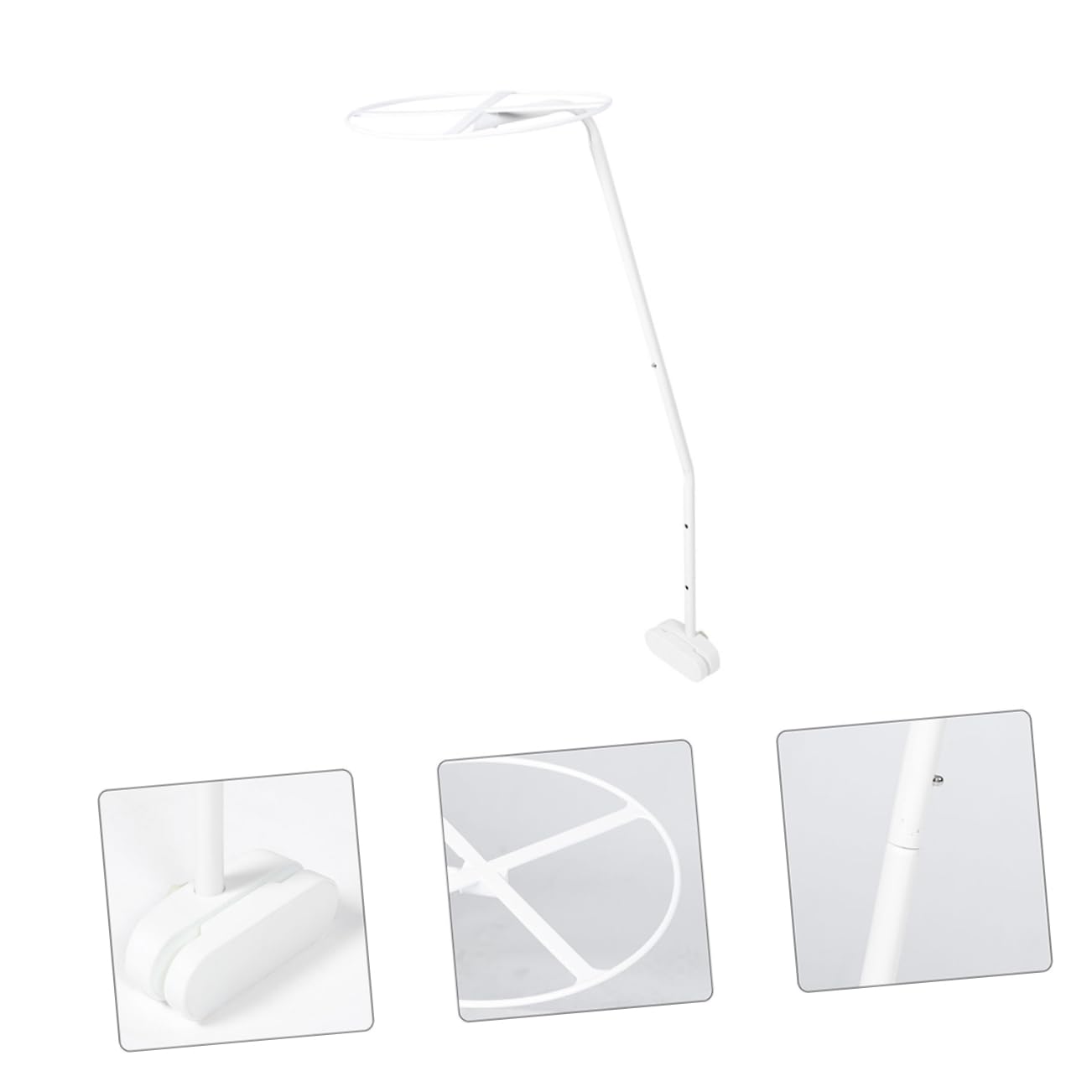Supporto per Baldacchino Zanzariera per Culla, 2 Set in Acciaio | Bianco, Design Smontabile, Installazione Semplice, per Sponda Fino a 2, 4cm