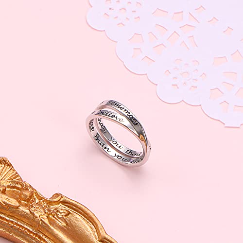 925 Sterling Silver Inspirational Ring I am Enough Rings/God Grant Me The Serenity for Women Girls Size 6-94