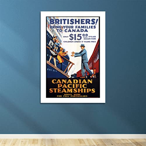 Affiche Canadian Pacific Steamships encadrée format moyen mat d'archivage