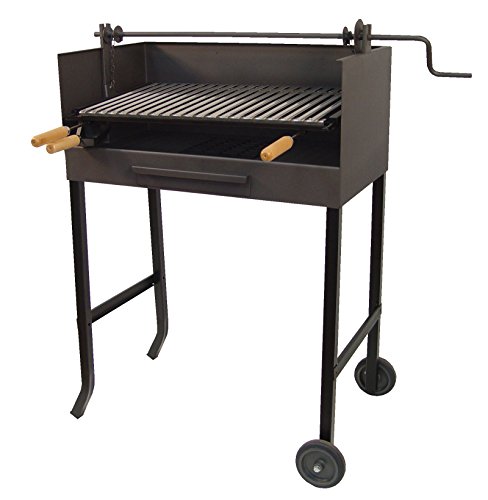 Imex El Zorro 71535 - Barbacoa con elevador y parrilla inox, 50 x 40 x 100 cm, color negro