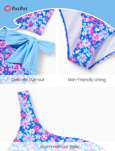 Image of PATPAT Family Matching Swimsuits: Mommy and Me One Shoulder Colorblock Bathing Suits One Piece Swimwear Sets