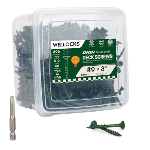 Image of WELLOCKS #9 x 3 in Green Deck Screws, 5.2 lbs with T25 Bit