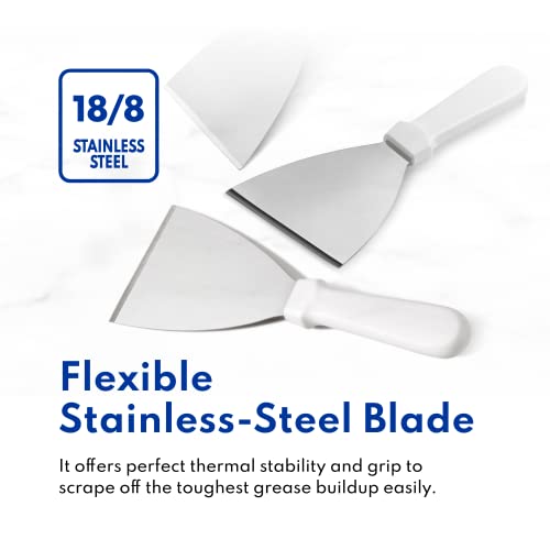 New Star Foodservice 38347 Plastic Handle Slant Edge Grill Scrapers, 4 By 8.5-Inch, White #TOP5