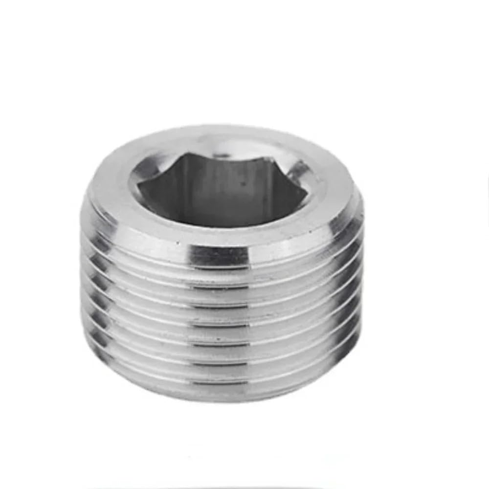 zorfar 304 Stainless Steel Inner Hex Hex Countersunk Flange Plug, 1/8"-1.5" BSP/NPT Male Pipe Fitting 1PCS(NPT SS304,1-1/4")