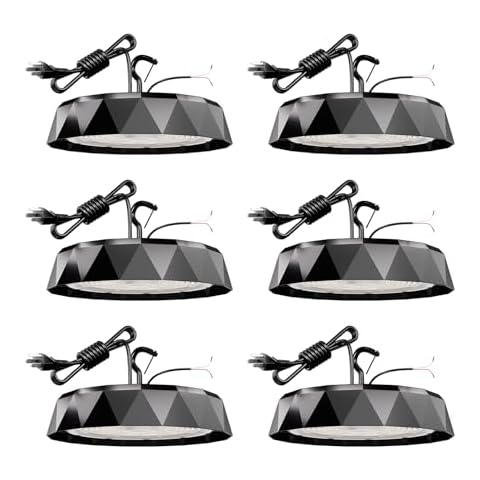 AIKVSXER UFO LED High Bay Light 280W 6Pack, 44800LM High Bay Led Shop Lights with US Plug for Warehouse, 0-10V Dimmable, 5000K Daylight, AC120-277V, IP65 Waterproof, Super Bright - ETL/DLC Cover
