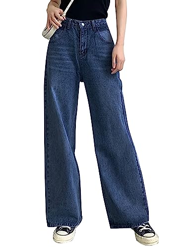 HDLTE Women Wide Leg Jeans High Waist Baggy Pants for