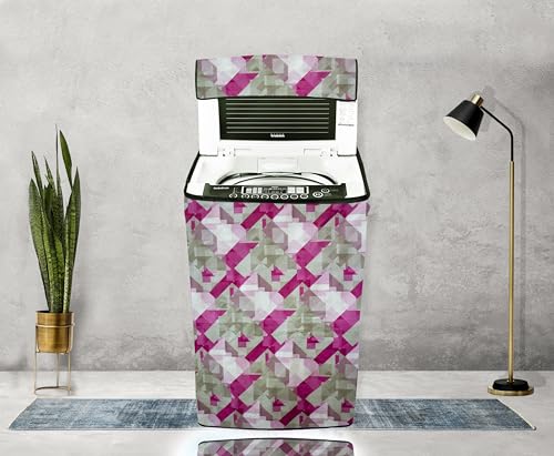 Image of Wings Star Washing Machine Cover Top Load 6 kg, 6.5 kg, 7kg & 7.5 kg - Waterproof & Dust-Proof Fully Automatic Washing Machine Cover (Pink), Polyester
