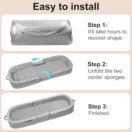 Reawul FC001 Toddler Travel Bed,2-In-1 Portable Toddler Folding Floor Cot thumb #4