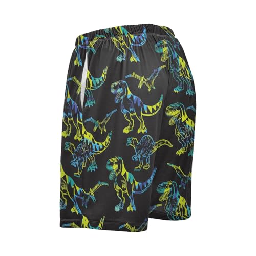 Men's Pajama Shorts Cartoon Snowman Sleep Shorts for Men Pajama Bottom Pants with Drawstring & Pockets S3