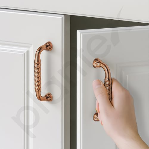 Image of Plantex Cabinet Handle /96mm Handle for Cabinet /Wardrobe /Kitchen Handle /Door Pull-Push Handle for Home /Office - Pack of 1 (Rose Gold)