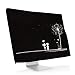 Price comparison product image kwmobile Monitor Cover Compatible with Apple iMac 21.5" - Dust Monitor Case Screen Display Protector - Dandelion Love White/Black
