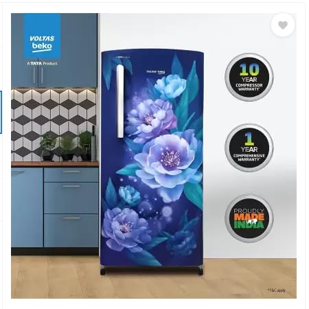 Image of Voltas Beko 175 L 1 Star Direct Cool Single Door Refrigerator 2023 Model (PEONY BLUE, RDC208E /S0PBE0M0000GD)