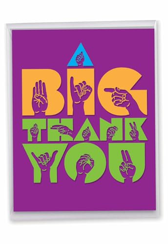 The Best Card Company – 1 Jumbo Big Sign Language Thank You Greeting Card (8.5 x 11 Inch) – Group Extra Large Thanks, Appreciation, Gratitude Card - Big Signs Thank You J4974ATYG The Best Card Company – 1 Jumbo Big Sign Language Thank You Greeting Card (8.5 x 11 Inch) – Group Extra Large Thanks, Appreciation, Gratitude Card - Big Signs Thank You J4974ATYG