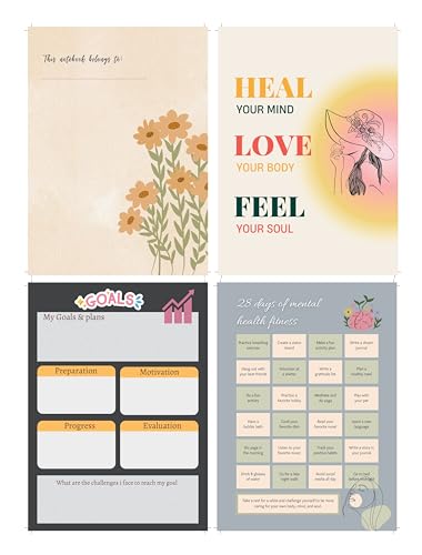 Image of KAANUKA A5 Notebook, 172 Pages, 80 GSM, Ruled, Themed Journals, Diary for Girls and Women, Notebook For Home, Office And Personal Diary With Trackers, Best For Gifting