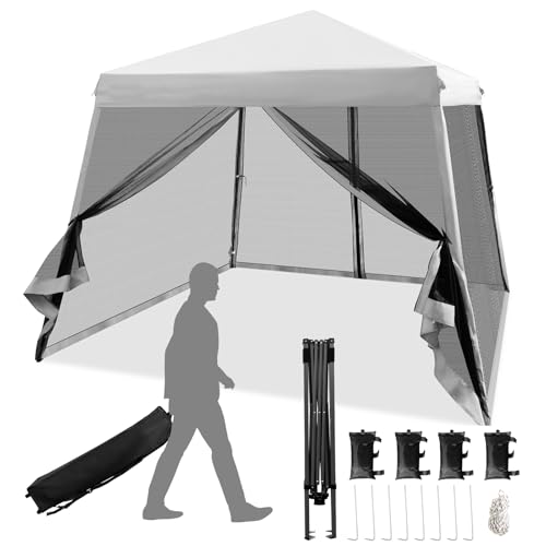 ~Materiale di alta qualità~ Il gazebo pieghevole è realizzato in resistente tessuto Oxford, che non solo è resistente all'usura ma ha anche un fattore di protezione solare fino a 50+, che protegge in modo efficace dai danni causati dai raggi UV. Grazie alla sua impermeabilità, non dovrai preoccuparti dell'acqua che penetra, ma ti preghiamo di fare attenzione: si prega di non utilizzarlo in caso di pioggia intensa.
