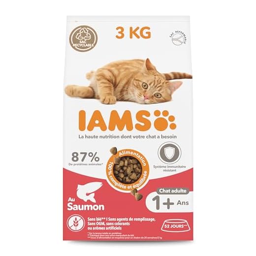 IAMS Croquette au Saumon pour Chat Adulte 3 kg