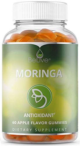 Moringa Gummies from Miracle Tree Leaf, Superfood Supplements, Source of Vegan Nutrients, Minerals, Vitamins and Antioxidants, 60 Chewable Gummy Vitamins