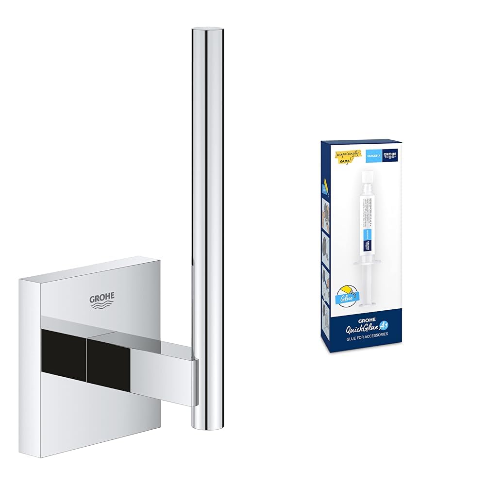 GROHE Start Cube QuickFix Yedek Tuvalet Kağıdı Tutucu + QuickGlue A1 Yapıştırıcı Seti