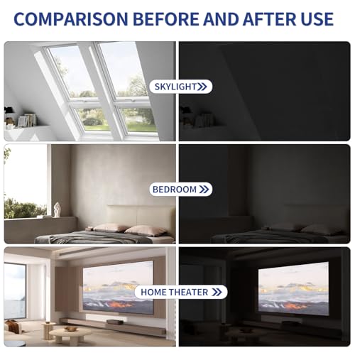 Portable Blackout Curtains, 100% Blackout Window Shades & Blinds for Windows with Hook & Loop Tapes - Easy to Cut to Fit Bedroom, Baby Room, and TV Room（40"x57"）- Black - image 5