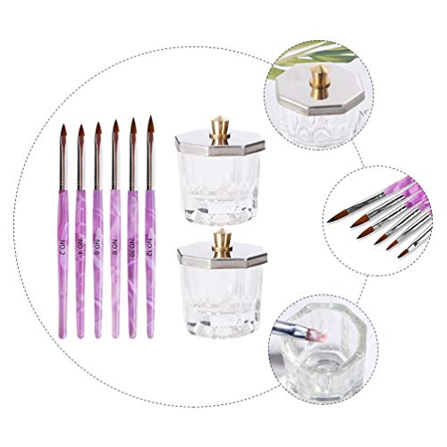 Set de 10 piezas para manicura con pinceles y accesorios miniatura 7