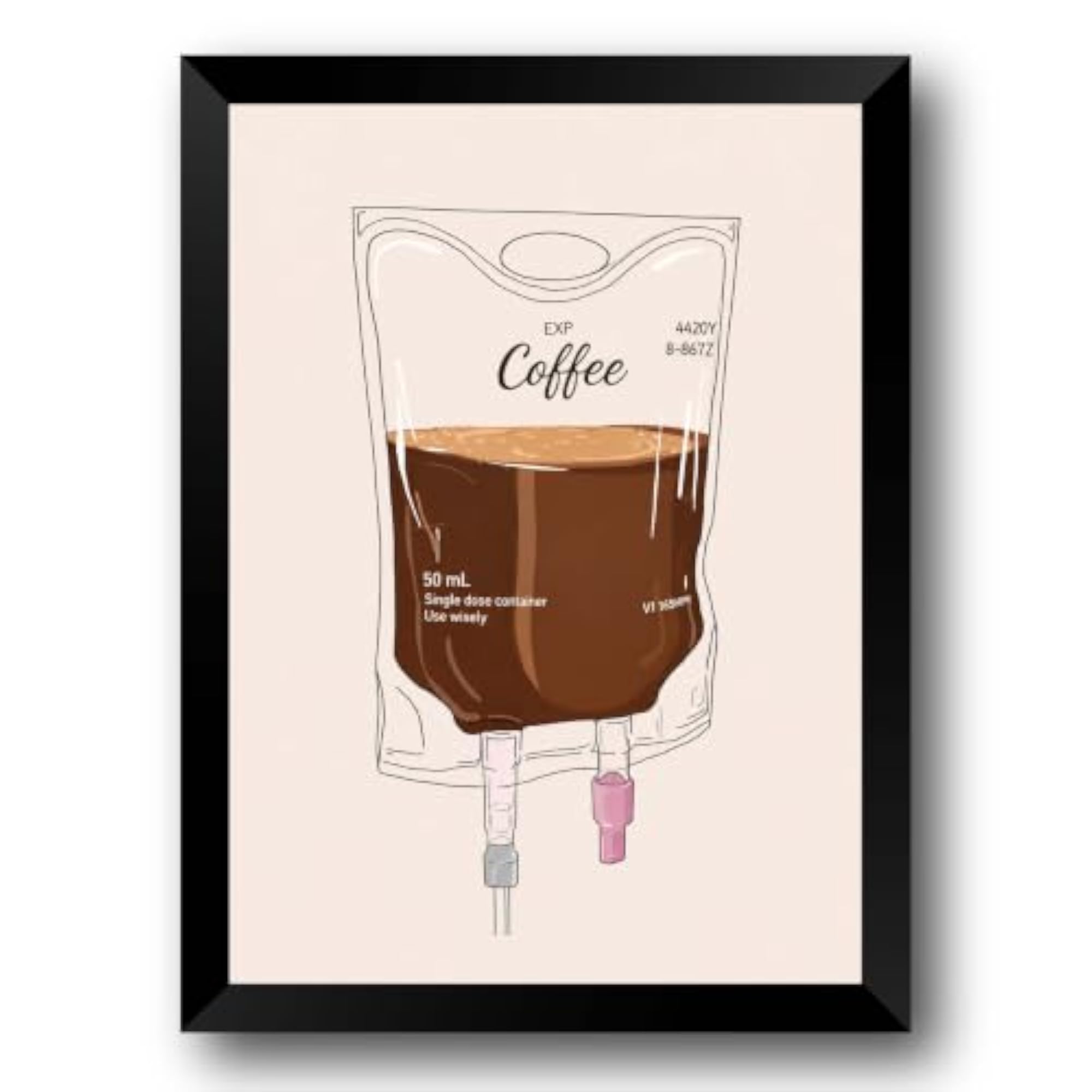 IV Drip Wall Art Frame, Modern Minimalist Canvas Print