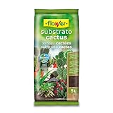 Flower - Sustrato para Cactus y Crasas 5 L | Drenaje y Aireación | con Áridos y Piedra Volcánica | con Abono y Magnesio | Favorece la Oxigenación Radicular